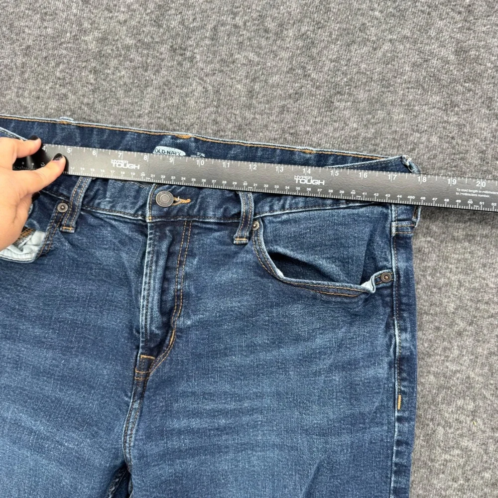 Old Navy Mens Slim Built-In Flex Jeans 38 Relaxed Dark Wash Denim Blue Pants